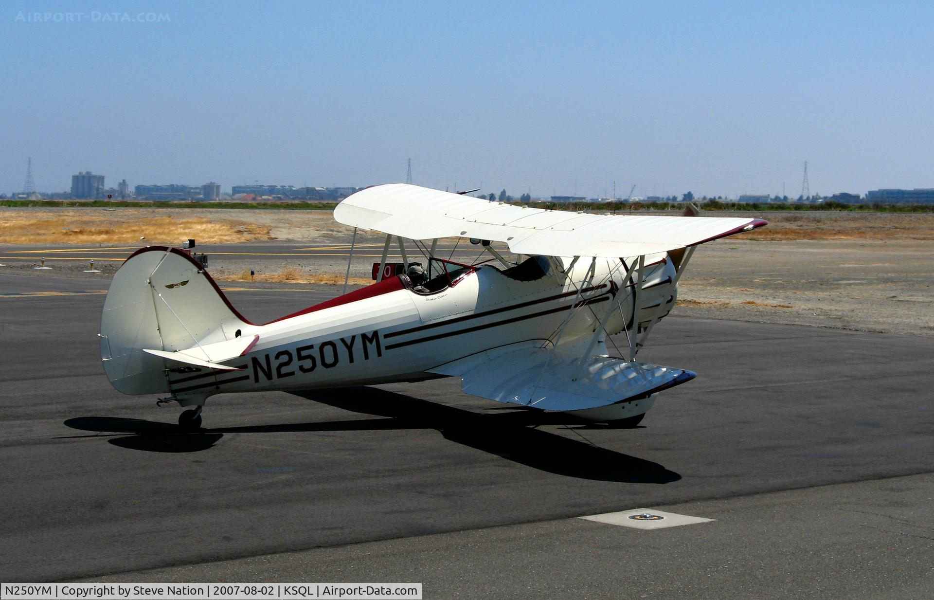 N250YM, 1994 Classic Aircraft Corp WACO YMF C/N F5C-059, 1994 Classic Aircraft Corp WACO YMF taxiing at San Carlos, CA