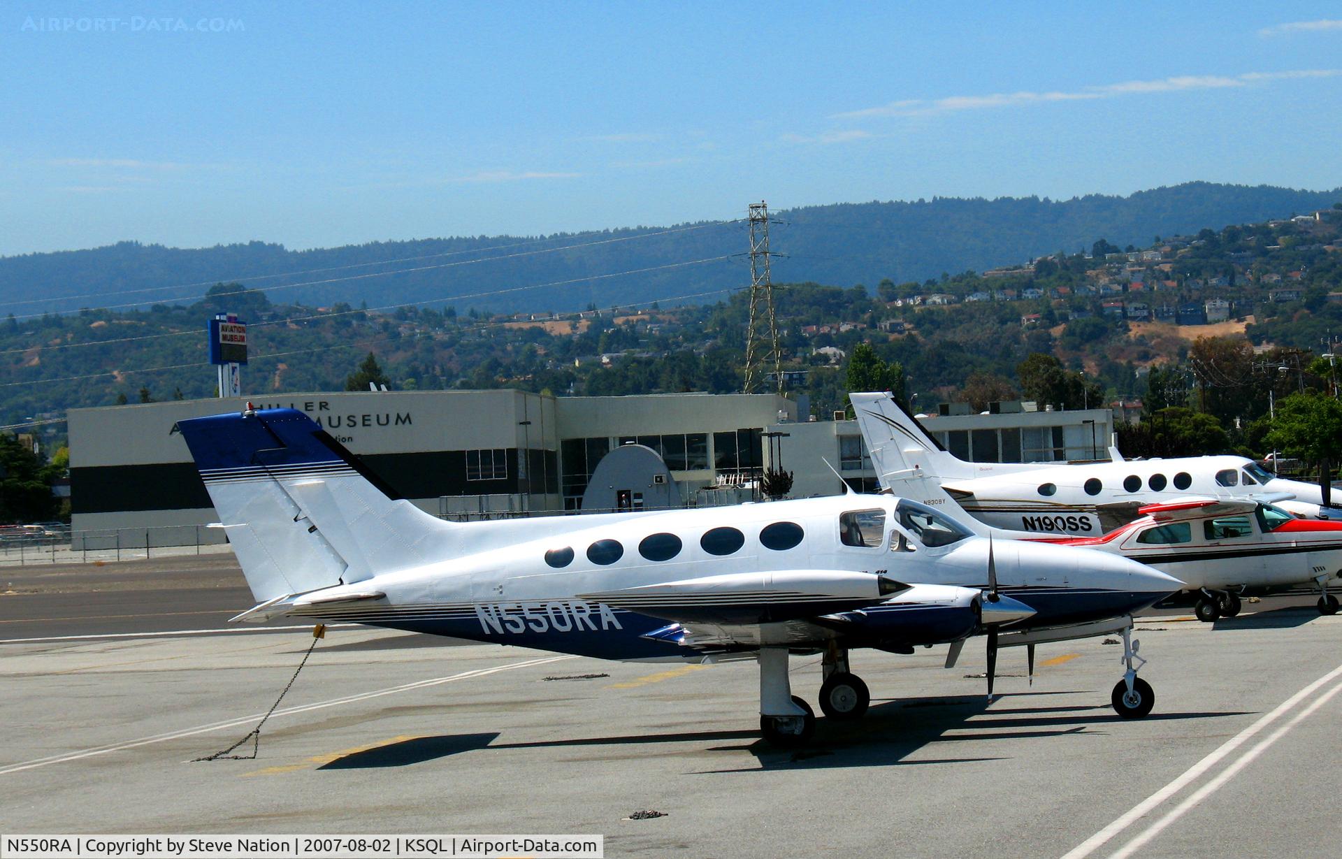 N550RA, 1976 Cessna 414 Chancellor C/N 414-0828, Glenbrook Flyboys (Carson City, NV) on transient ramp @ KSQL