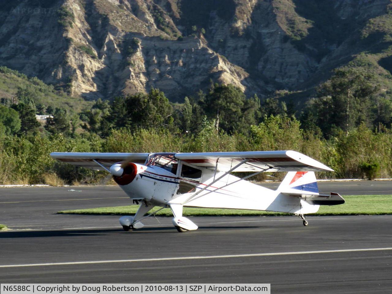 N6588C, 1992 Taylorcraft/Swick T-Clips C/N 1, 1992 McCain SWICK CLIP-T (Aerobatic-modified Taylorcraft), Lycoming O-235 120 Hp, taxi