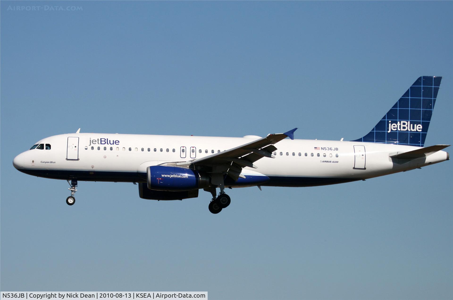 N536JB, 2002 Airbus A320-232 C/N 1784, KSEA