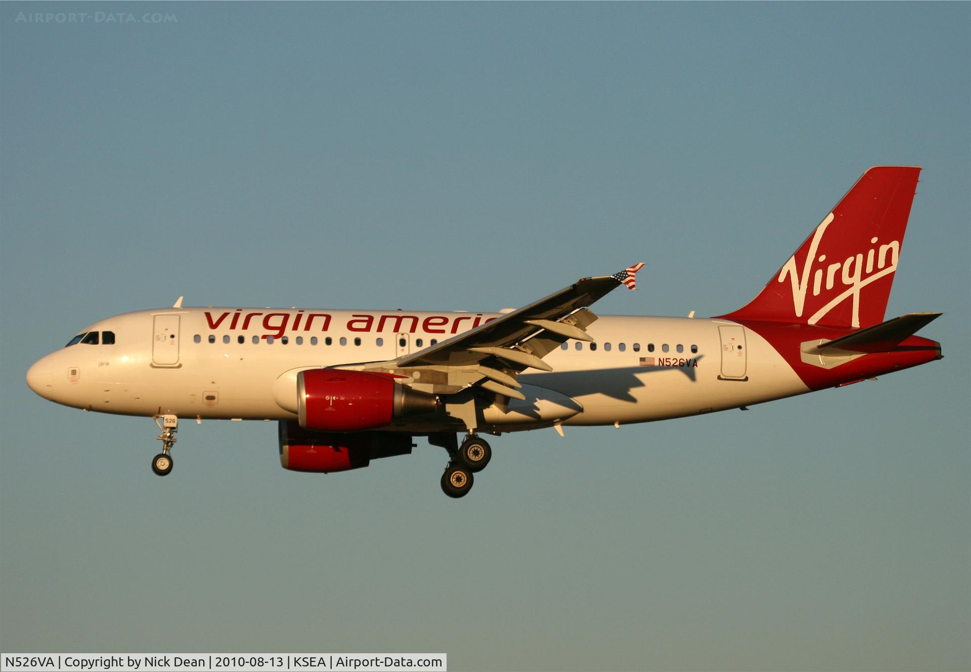 N526VA, 2008 Airbus A319-112 C/N 3347, KSEA
