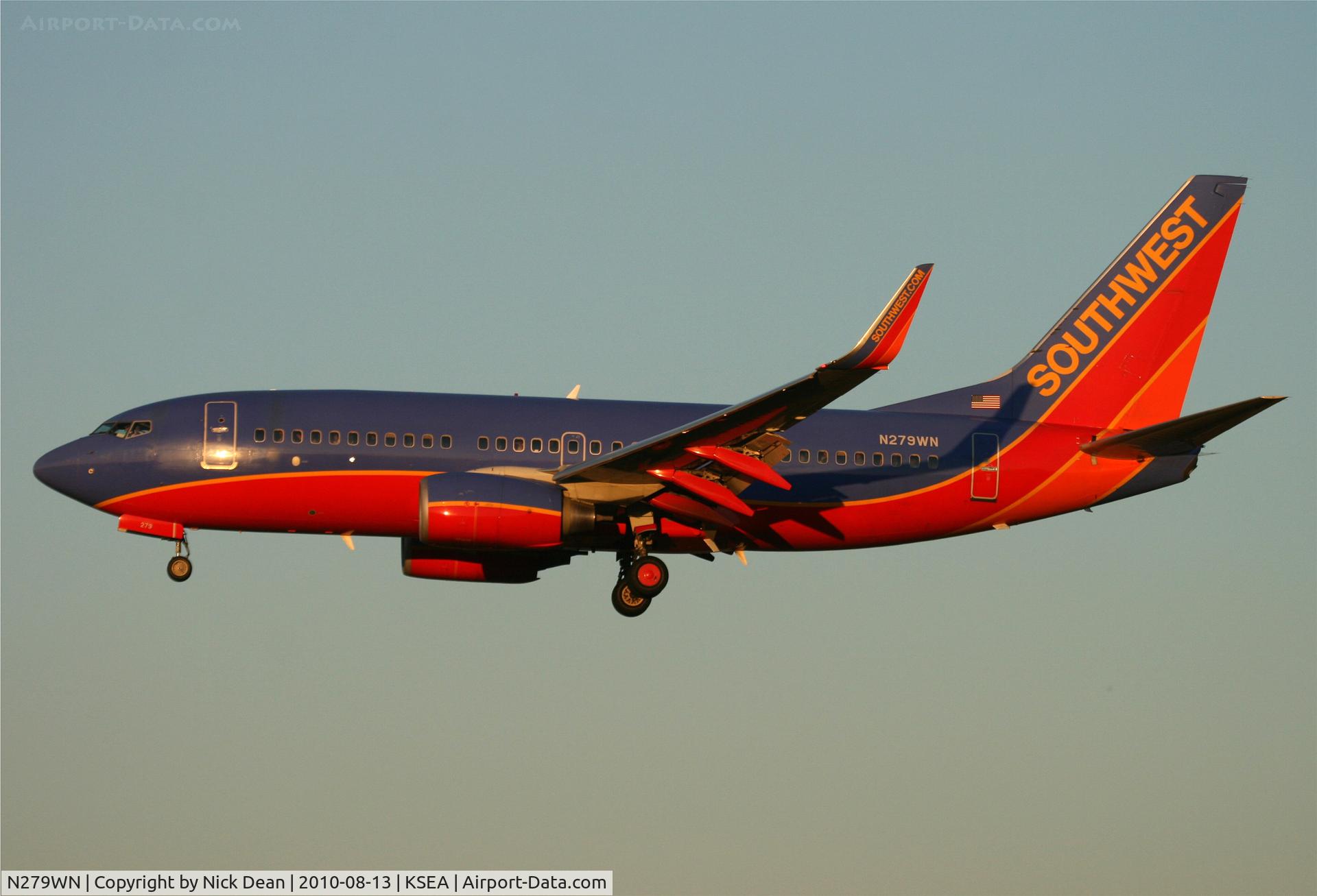 N279WN, 2007 Boeing 737-7H4 C/N 32532, KSEA