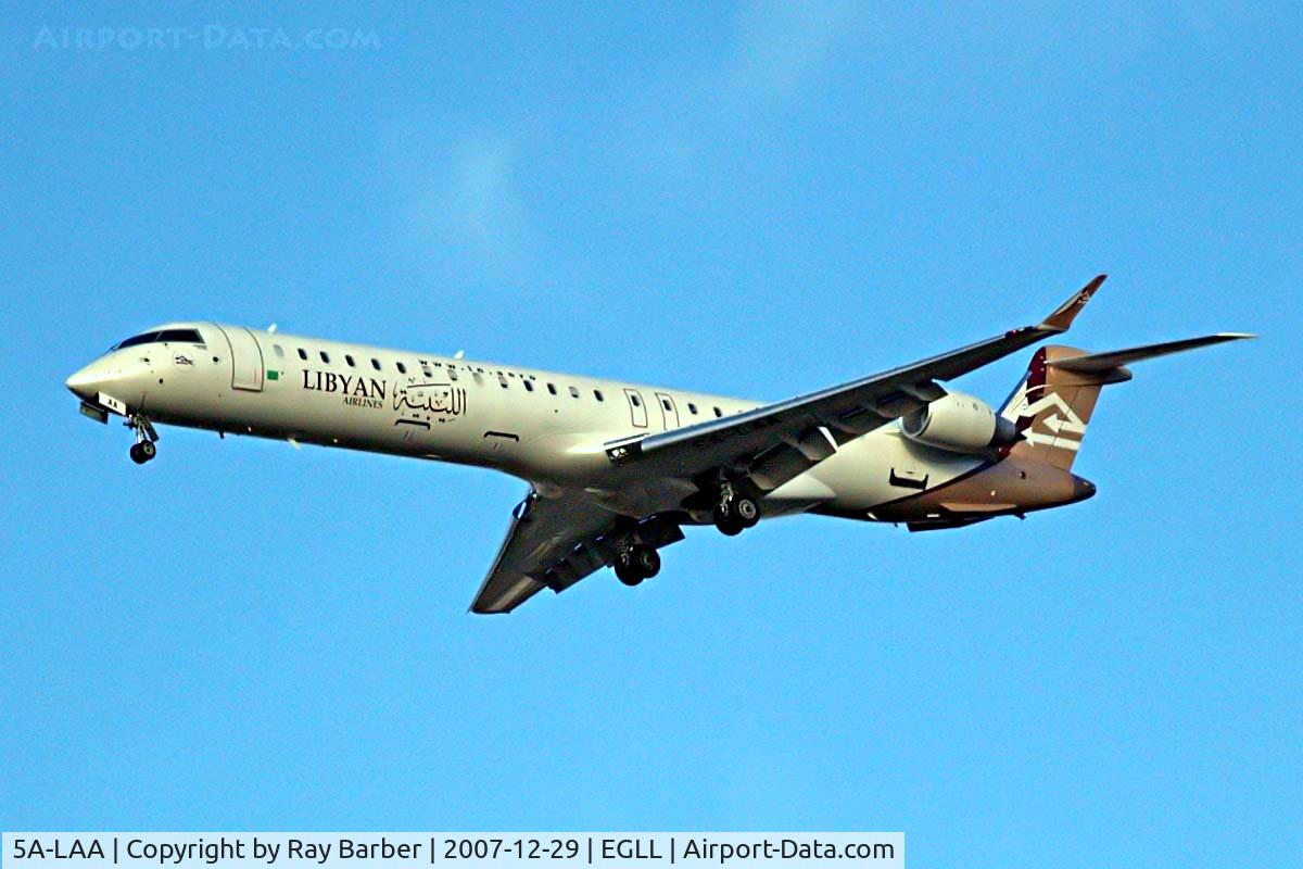 5A-LAA, 2007 Bombardier CRJ-900ER (CL-600-2D24) C/N 15120, Canadair CRJ-900 [15120] (Libyan Airlines) Home~G 29/12/2007