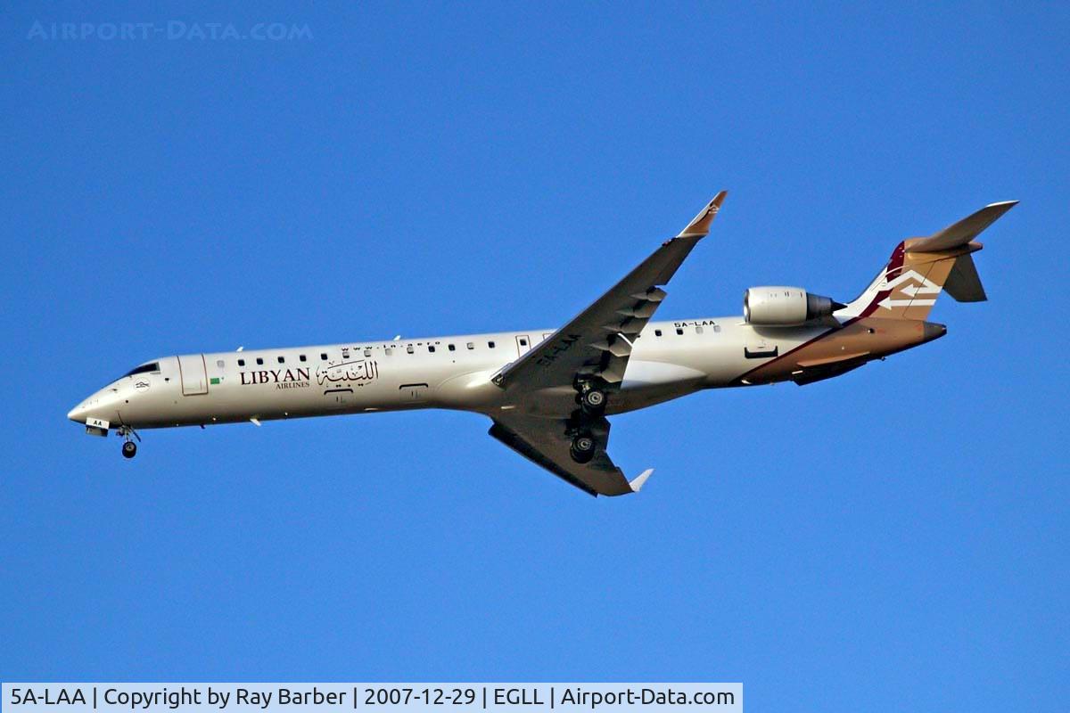 5A-LAA, 2007 Bombardier CRJ-900ER (CL-600-2D24) C/N 15120, Canadair CRJ-900 [15120] (Libyan Airlines) Home~G 29/12/2007