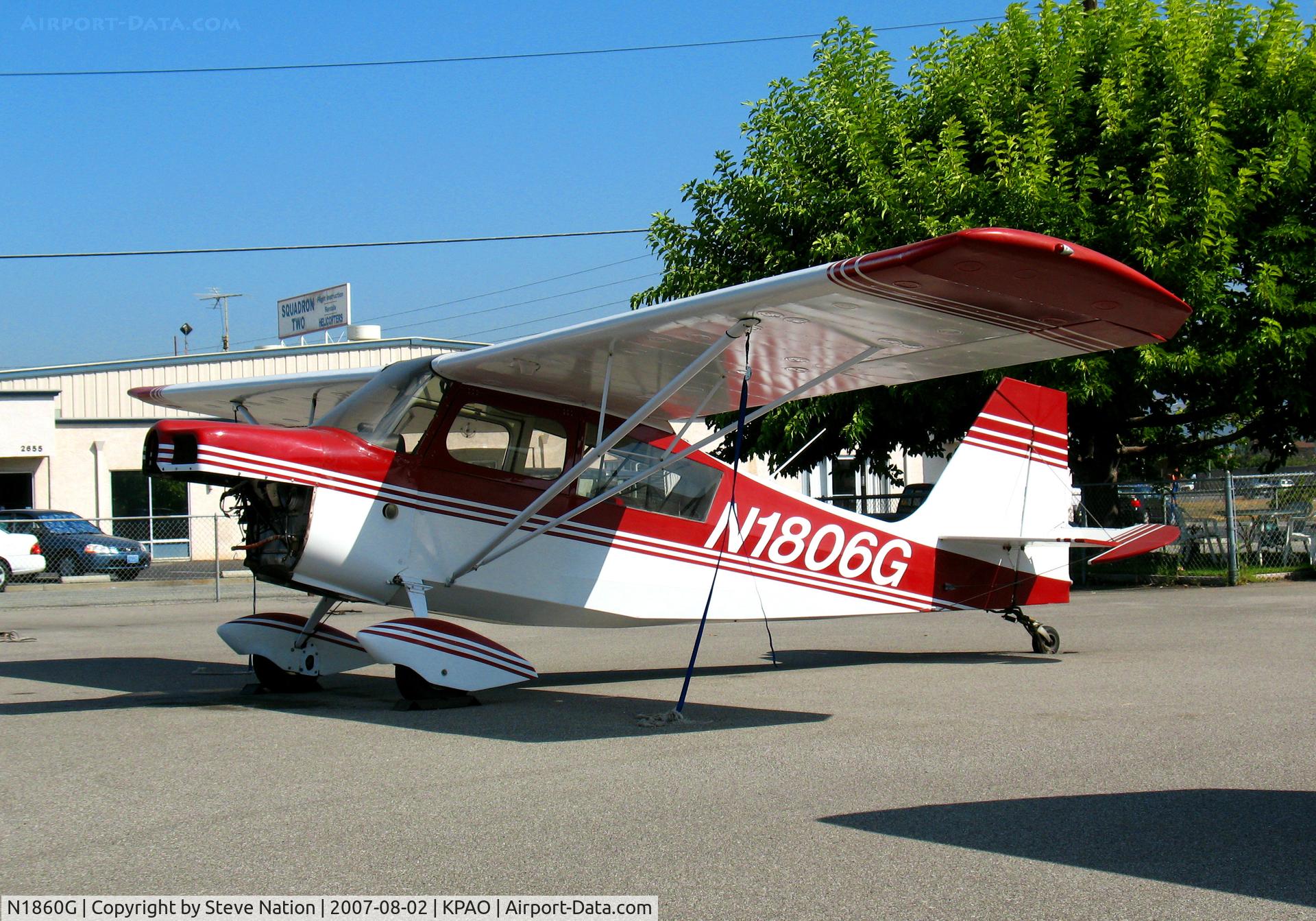 N1860G, 1968 Champion 7KCAB C/N 60, Locally-based 1968 Champion 7KCAB sans engine (newly arrived from Texas?)