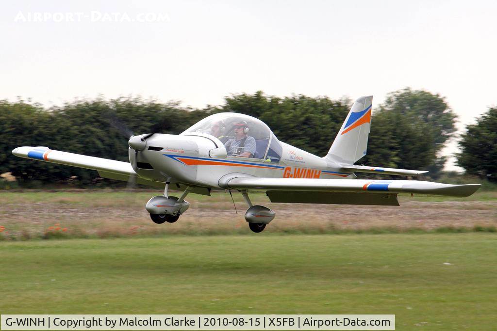 G-WINH, 2008 Cosmik EV-97 TeamEurostar Uk C/N 3216, Cosmik EV-97 TeamEurostar UK about to touch down at Fishburn Airfield in August 2010.