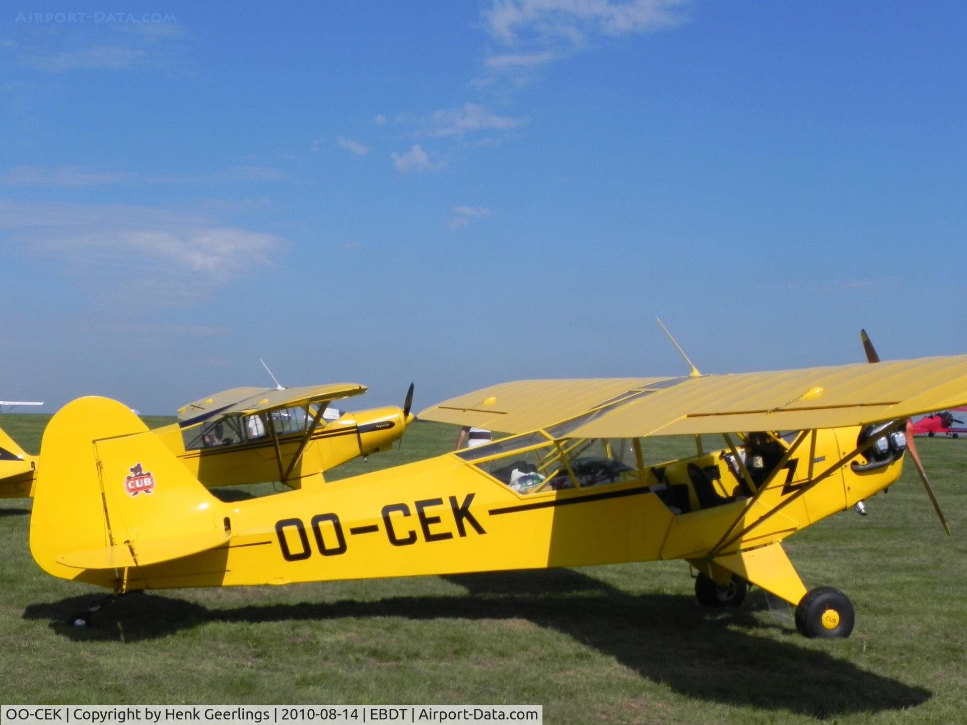 OO-CEK, 1944 Piper L-4J Grasshopper (J3C-65D) C/N 12760, Schaffen - Diest Oldtimer Fly- In , Belgium , Aug 2010