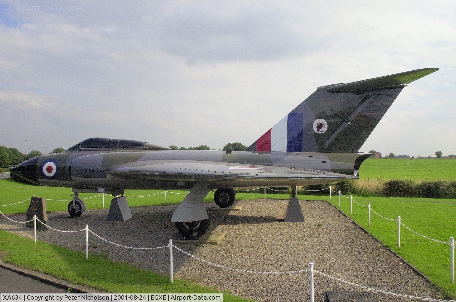 XA634, 1956 Gloster Javelin FAW.4 C/N Not found XA634, RAF Leeming's Javelin FAW.4 gate-guardian as seen in the Summer of 2001.