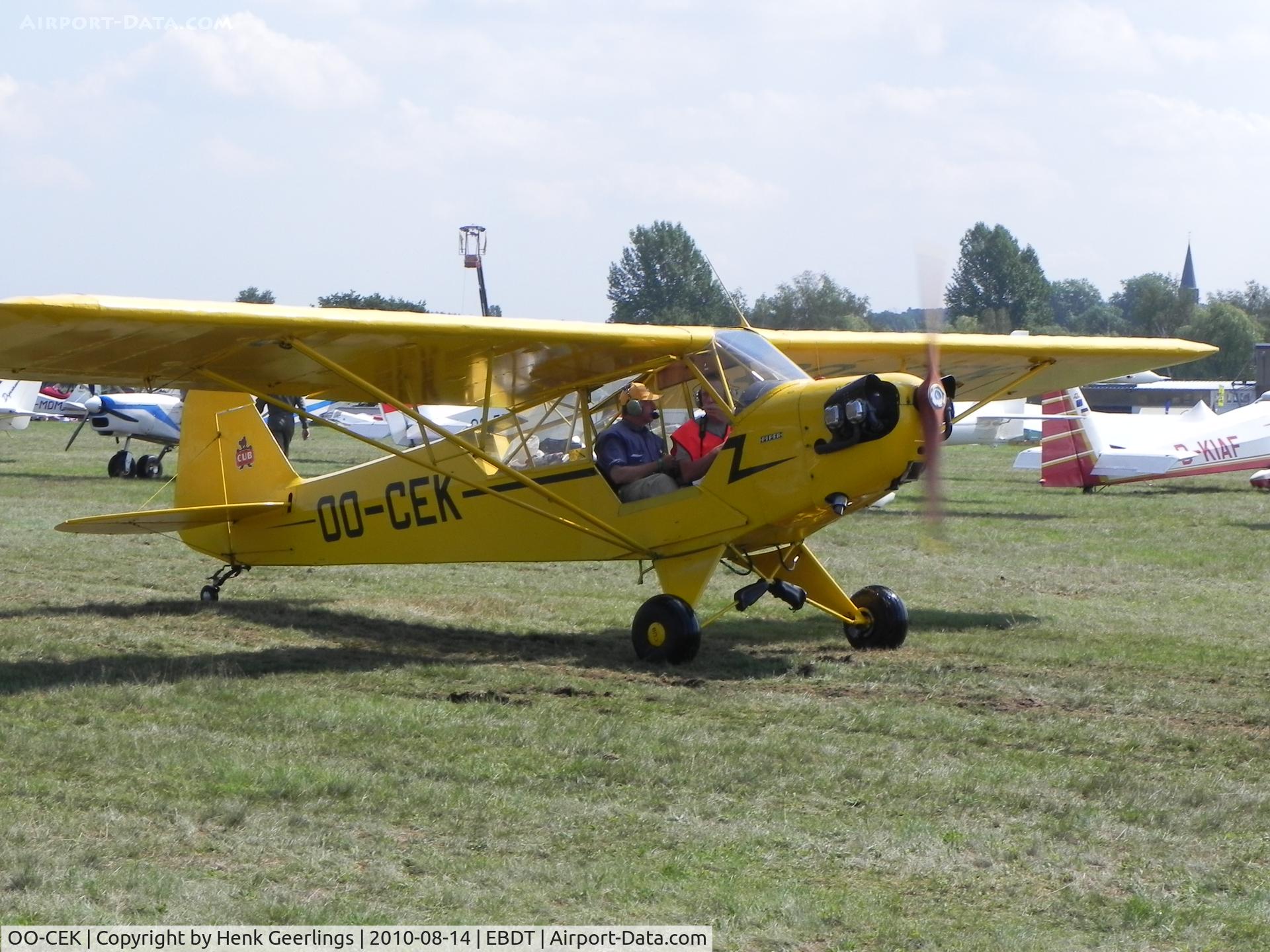OO-CEK, 1944 Piper L-4J Grasshopper (J3C-65D) C/N 12760, Schaffen - Diest Oldtimer Fly- In , Belgium , Aug 2010