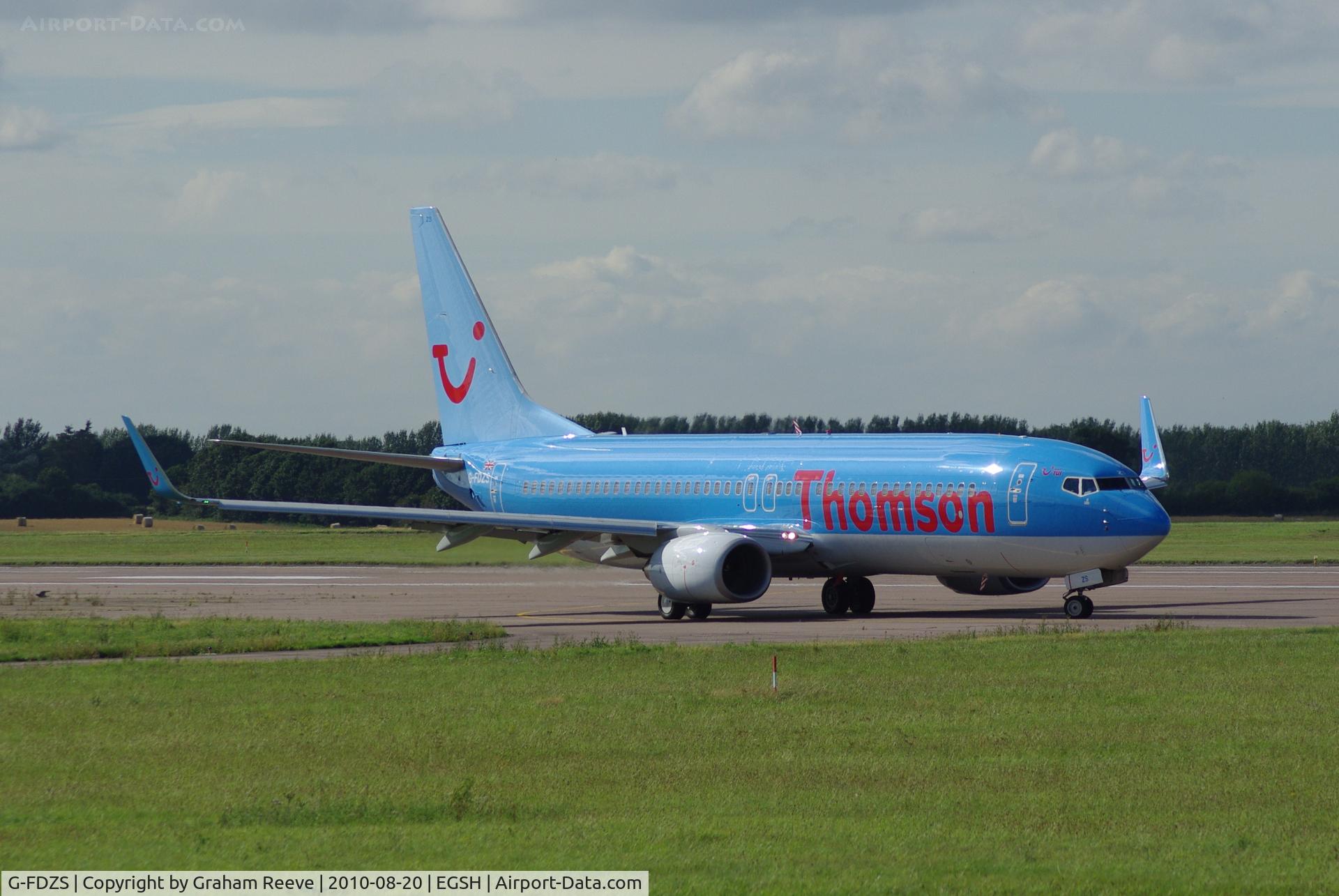 G-FDZS, 2009 Boeing 737-8K5 C/N 35147, About to depart.