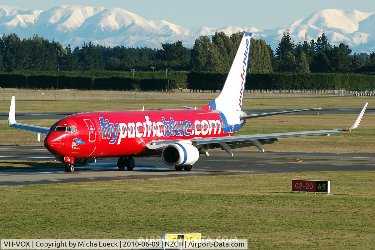 VH-VOX, 2004 Boeing 737-8BK C/N 33017, At Christchurch