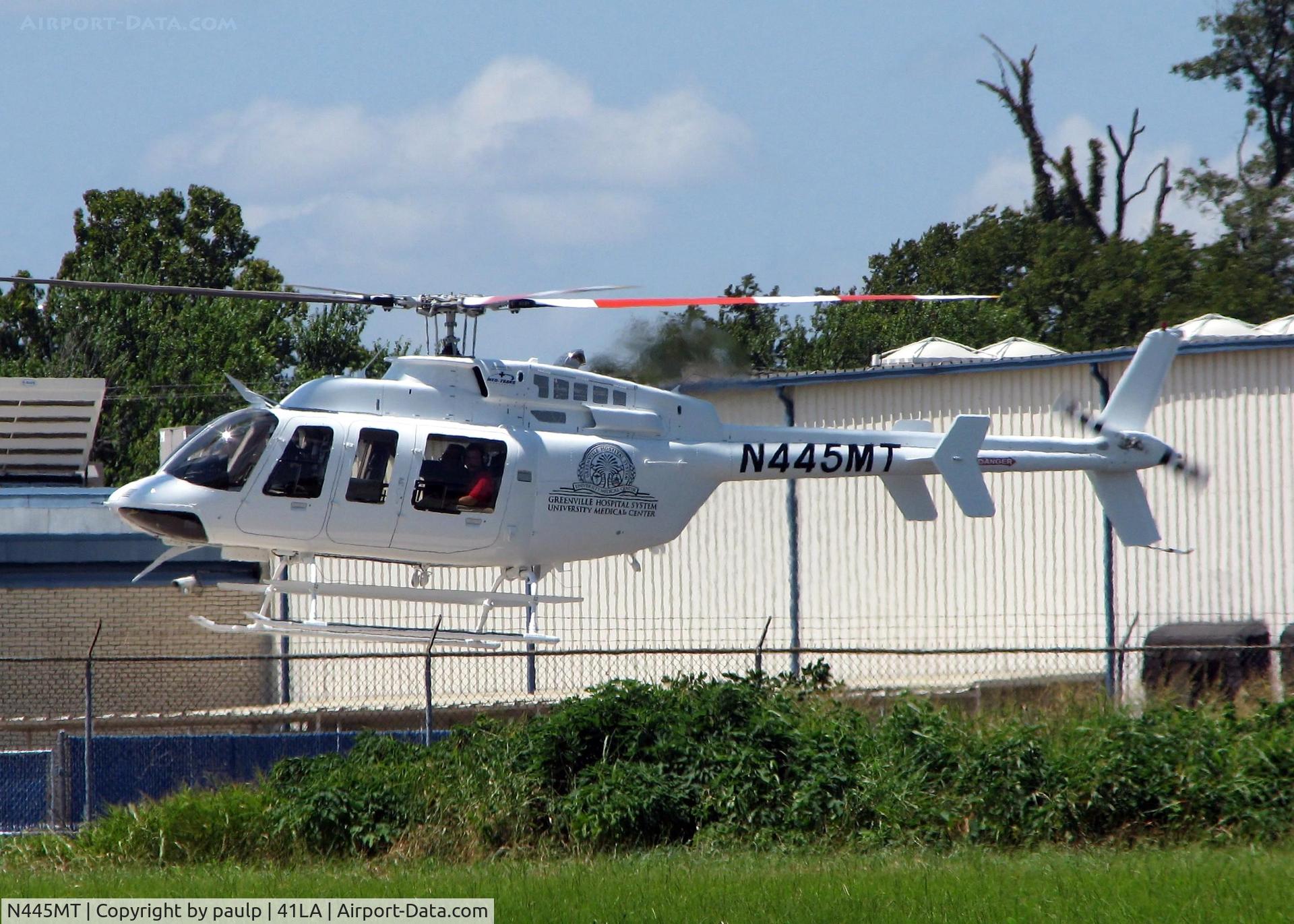 N445MT, Bell 407 C/N 53959, Departing Metro Aviation/Downtown Shreveport.