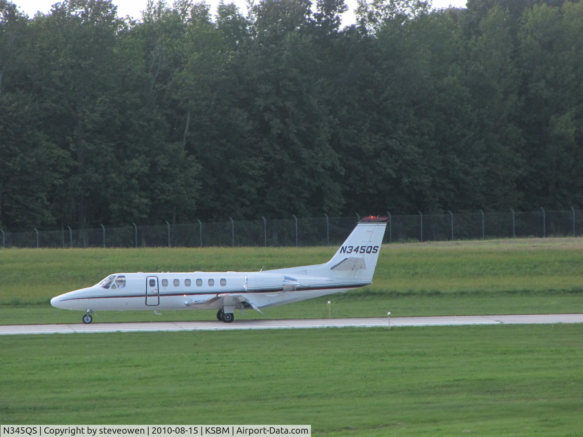 N345QS, 1997 Cessna 560 C/N 560-0445, landing at KSBM during the PGA Tour