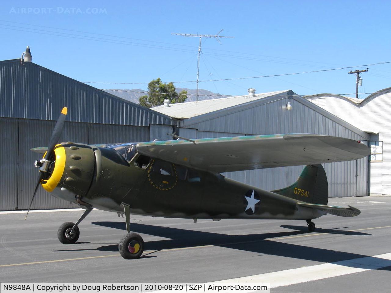 N9848A, 1950 Cessna 190 C/N 7541, 1950 Cessna 190 as U.S. Army LC-126, Jacobs R-755-A2 300 Hp radial upgrade, beautiful bump cowl