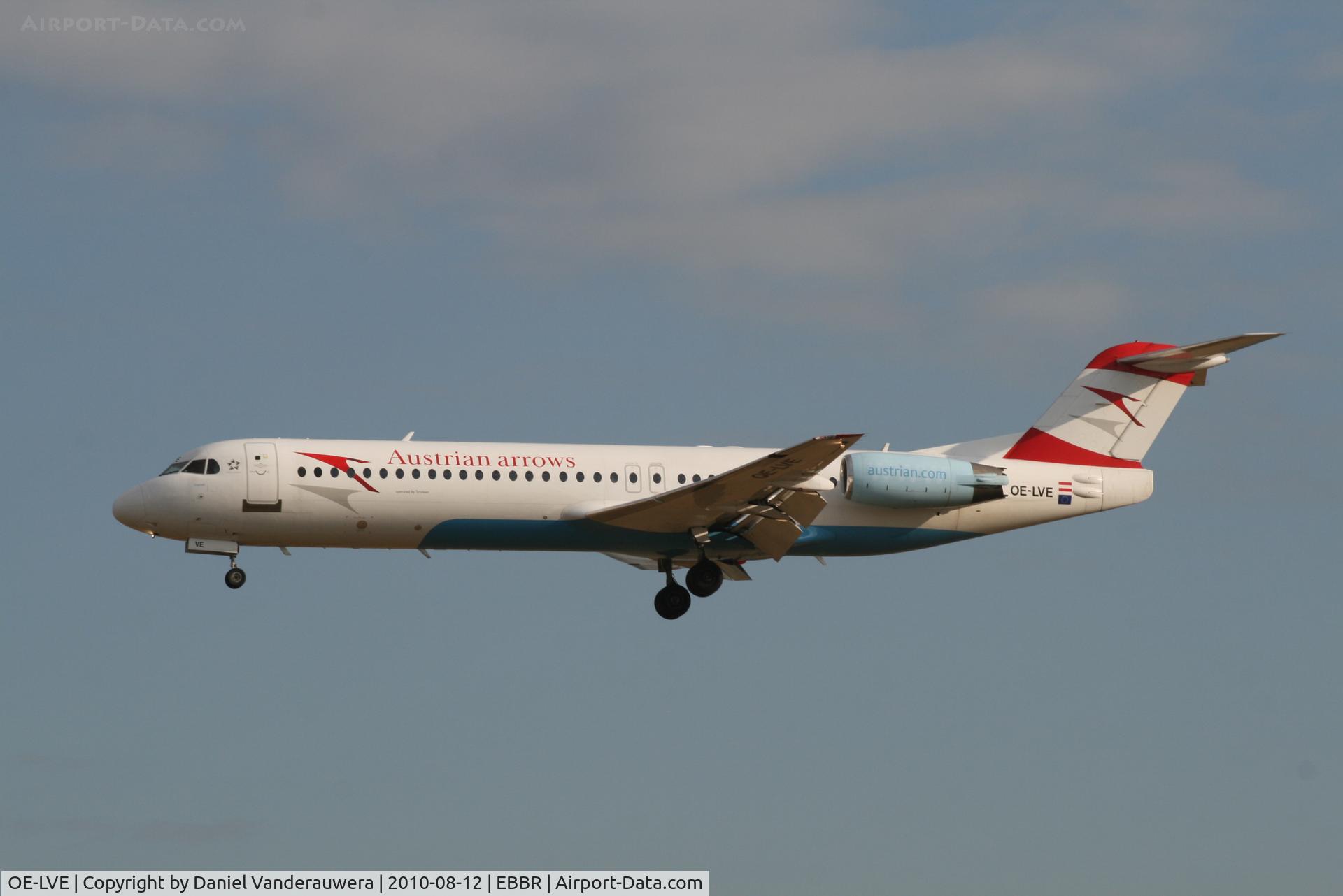 OE-LVE, 1994 Fokker 100 (F-28-0100) C/N 11499, Arrival of flight OS651 to RWY 25L