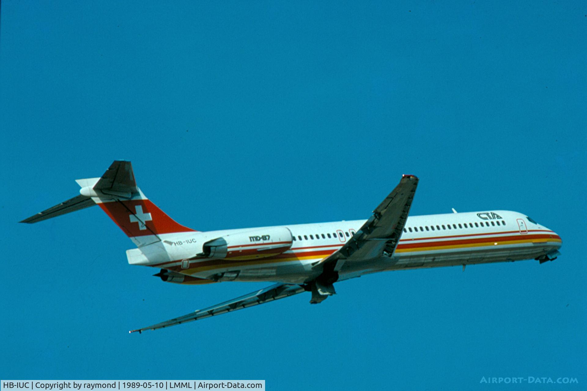 HB-IUC, 1988 McDonnell Douglas DC-9-87 C/N 49587, MD-87 of CTA shortly after take-off from Malta