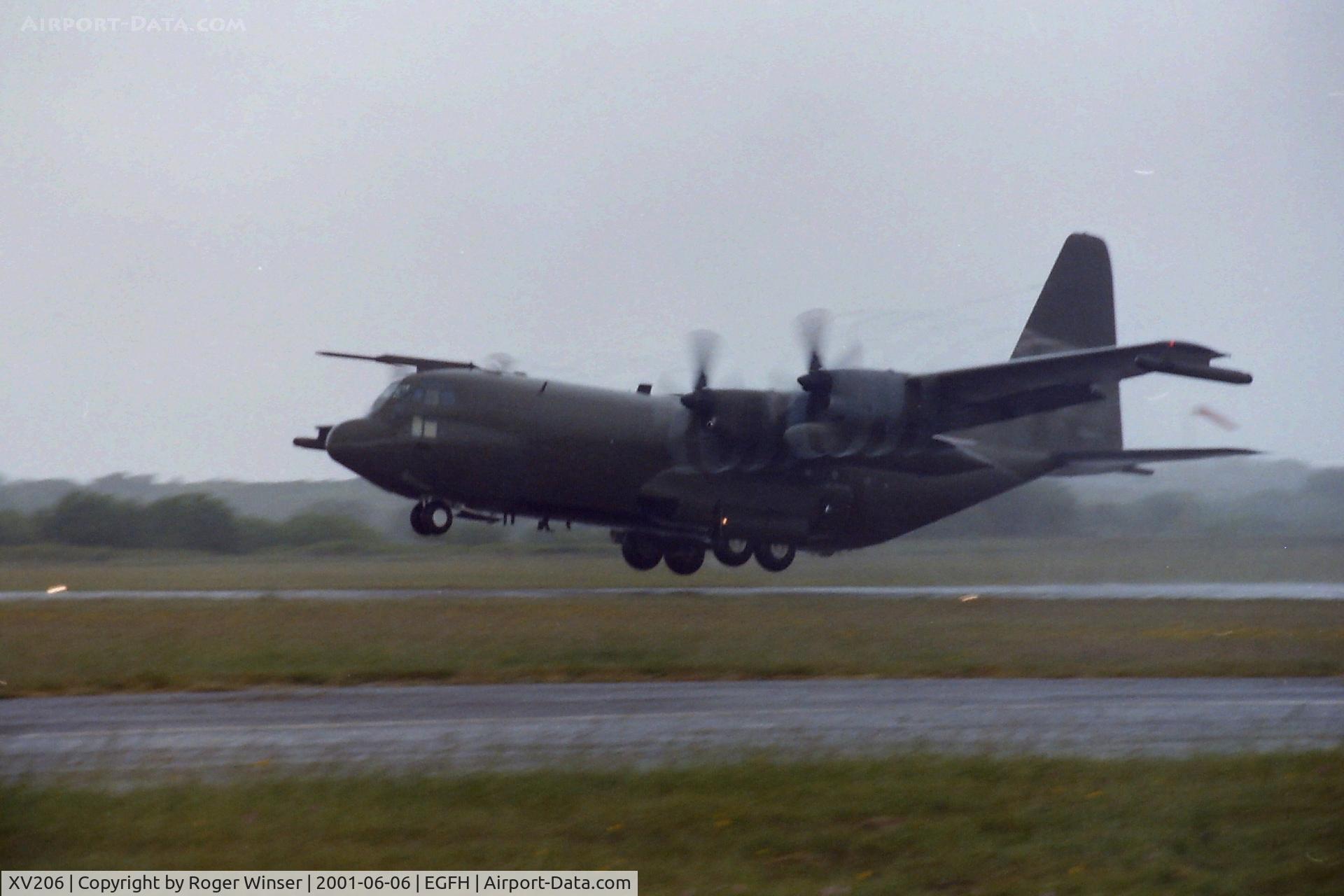 XV206, Lockheed C-130K Hercules C.1 C/N 382-4231, A poor but rare shot of a C-130 Hercules XV206 departing Swansea Airport. Typical summer weather!
