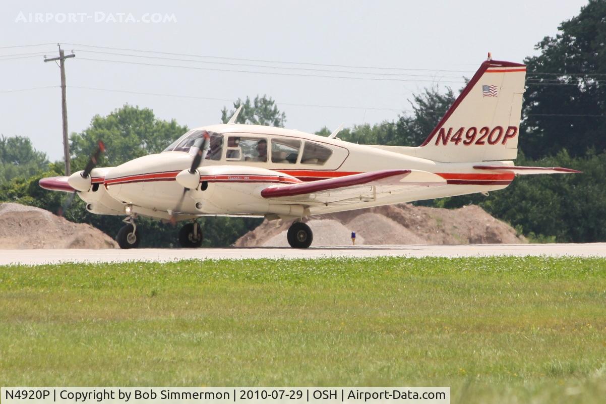 N4920P, 1962 Piper PA-23-235 Apache C/N 27-510, Departing Airventure 2010 - Oshkosh, Wisconsin