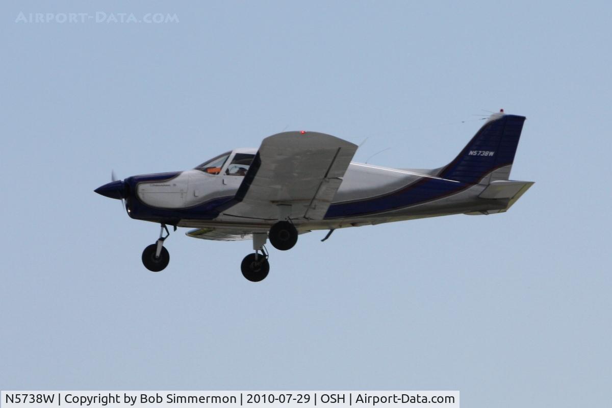 N5738W, 1963 Piper PA-28-150 Cherokee C/N 28-1434, Arriving at Airventure 2010 - Oshkosh, Wisconsin