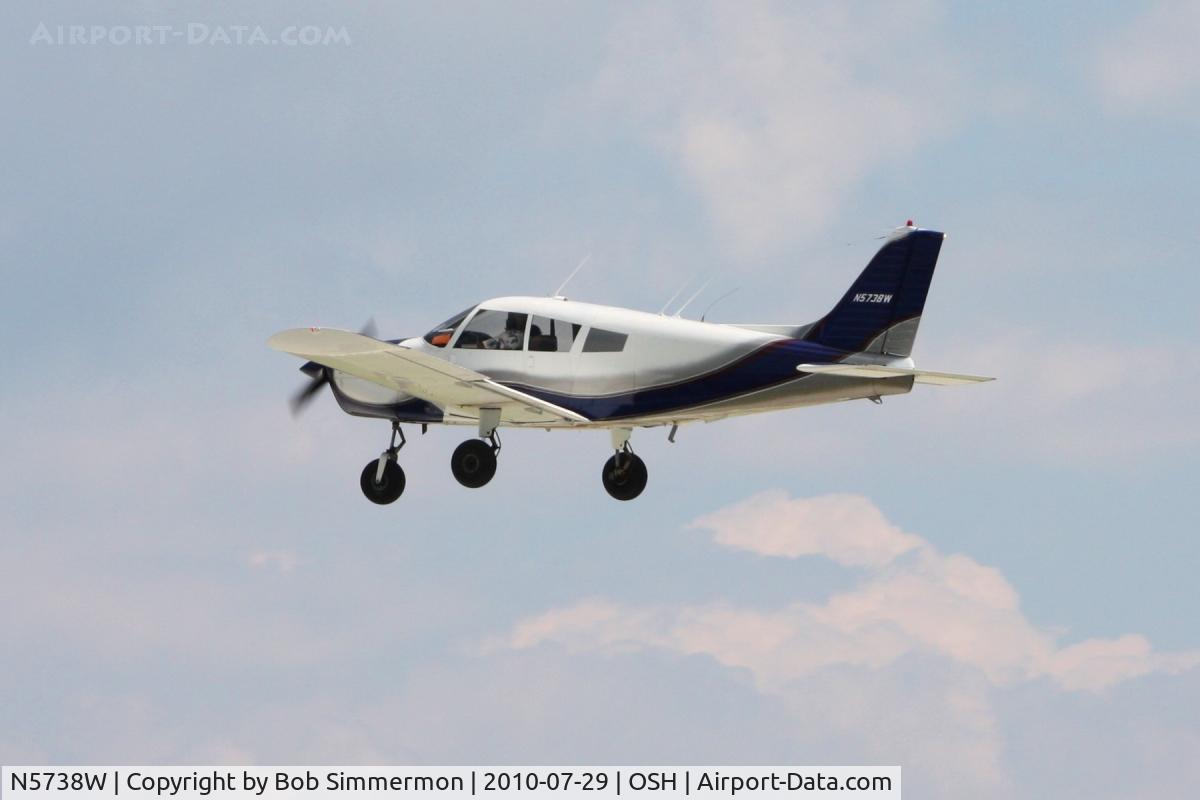 N5738W, 1963 Piper PA-28-150 Cherokee C/N 28-1434, Arriving at Airventure 2010 - Oshkosh, Wisconsin