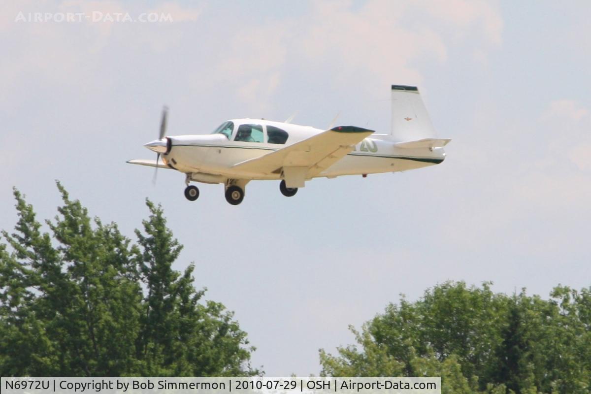 N6972U, 1964 Mooney M20E C/N 422, Arriving at Airventure 2010 - Oshkosh, Wisconsin
