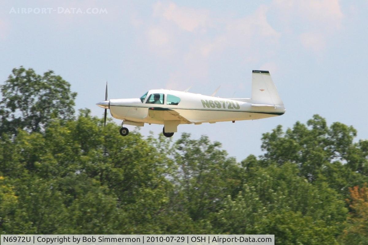 N6972U, 1964 Mooney M20E C/N 422, Arriving at Airventure 2010 - Oshkosh, Wisconsin
