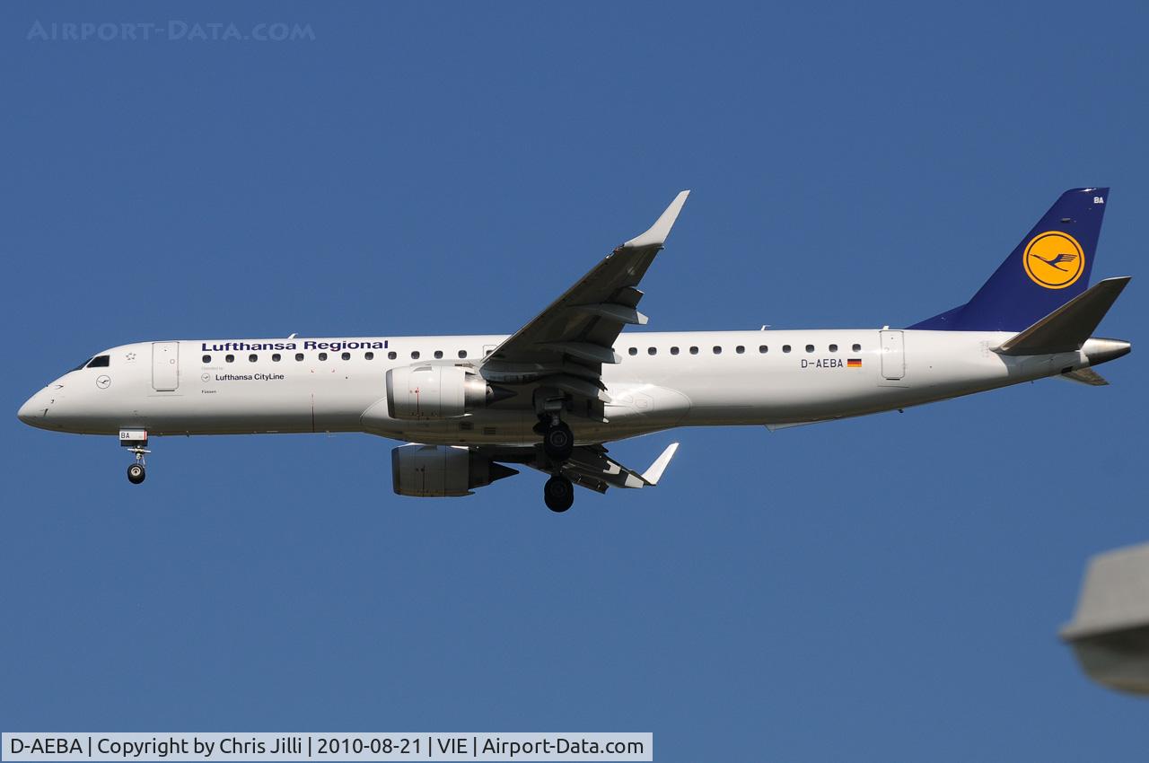 D-AEBA, 2009 Embraer 195LR (ERJ-190-200LR) C/N 19000314, Lufthansa Regional