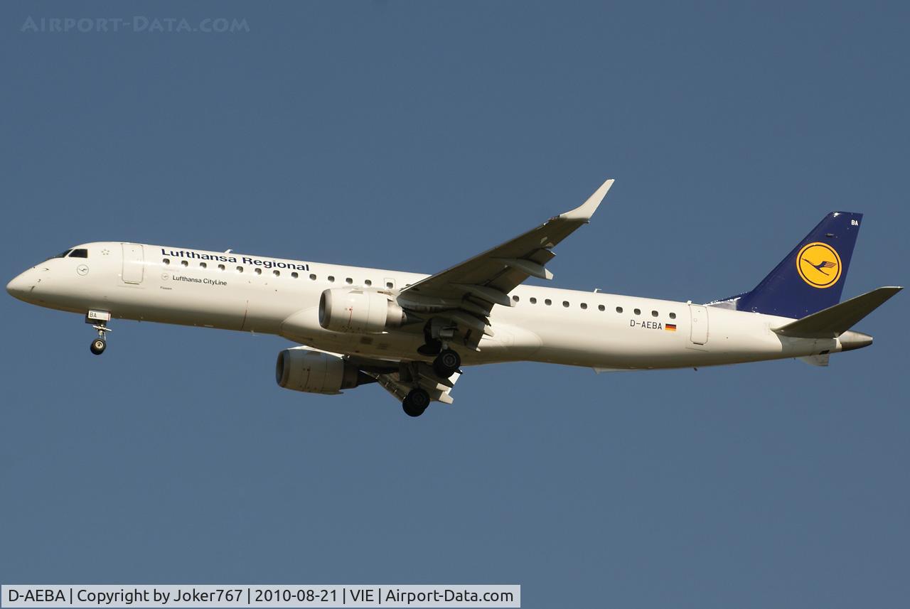 D-AEBA, 2009 Embraer 195LR (ERJ-190-200LR) C/N 19000314, Lufthansa Regional