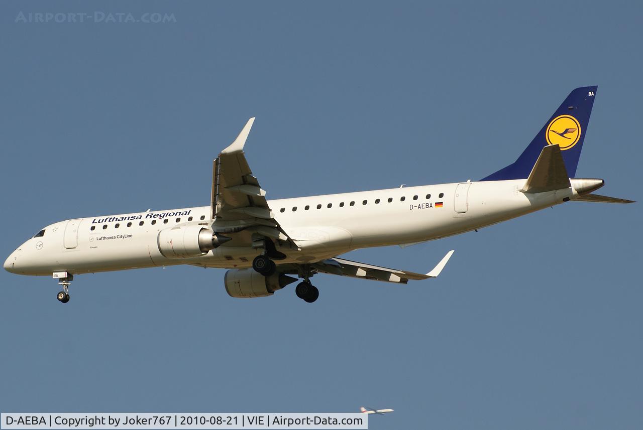 D-AEBA, 2009 Embraer 195LR (ERJ-190-200LR) C/N 19000314, Lufthansa Regional