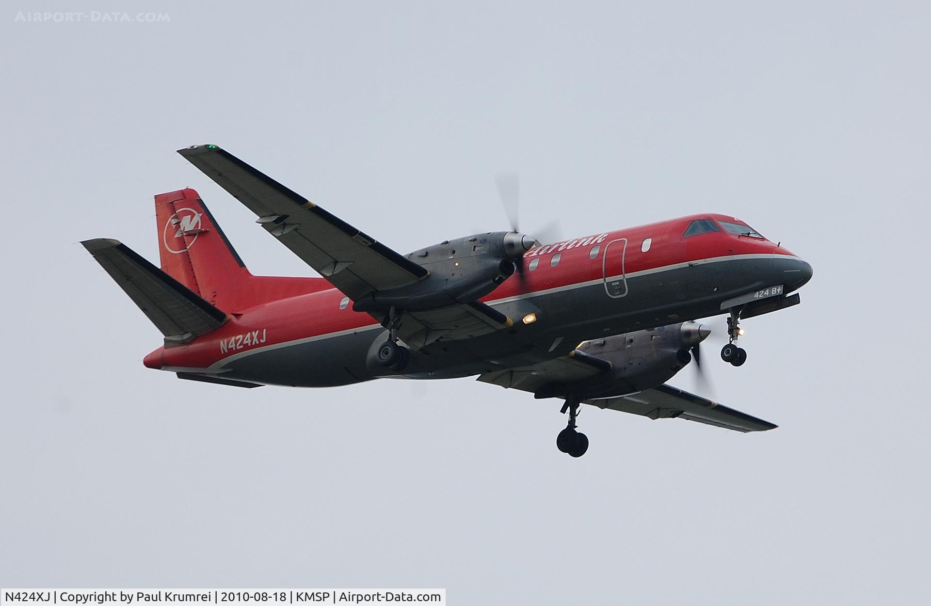 N424XJ, 1997 Saab 340B C/N 340B424, On final to KMSP