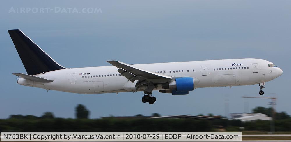 N763BK, 1987 Boeing 767-3T9 C/N 23765, Landing in LEJ / EDDP, that Aircraft was formerly for XL Airways applied.