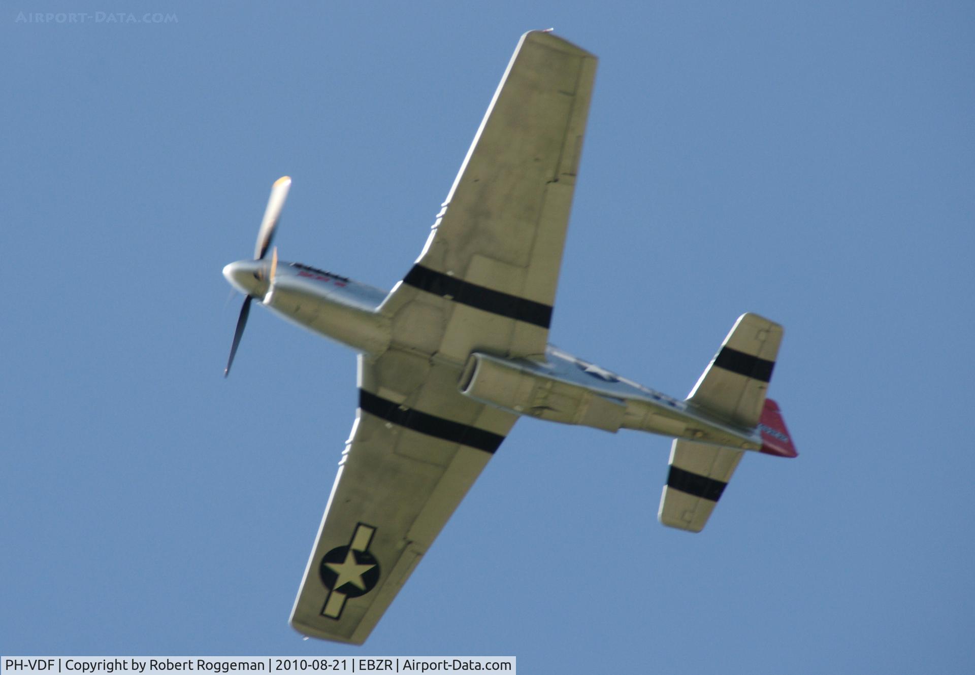 PH-VDF, 1944 North American TF-51D Mustang C/N 122-39381, Fly In Oostmalle.21-08-2010.Departing