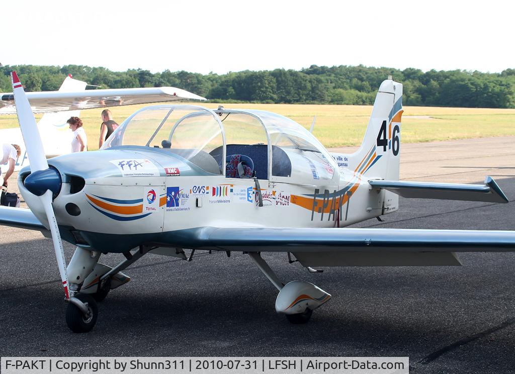 F-PAKT, Kieger AK-01 T C/N 03, Parked in front of the hangar with many promoting stickers...