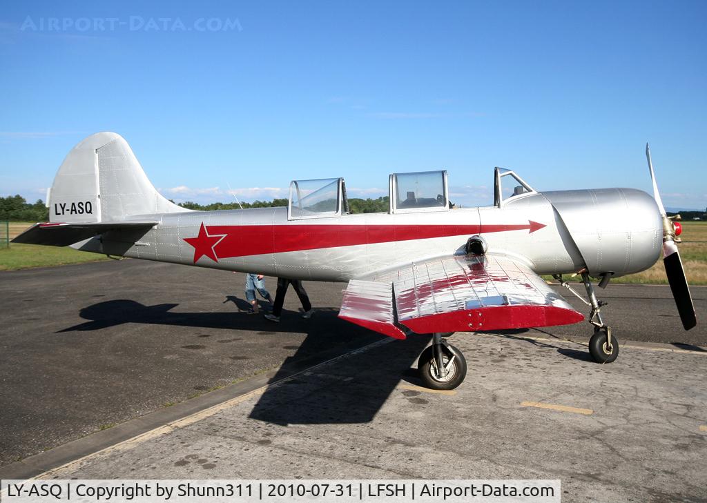 LY-ASQ, Yakovlev Yak-52 C/N 855802, Parked at the fuelling area...