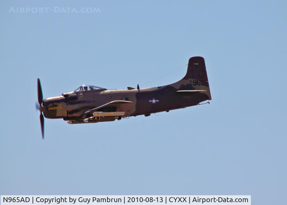 N965AD, 1952 Douglas A-1D Skyraider (AD-4NA) C/N 7765, Performing at the Abbotsford 2010 airshow
