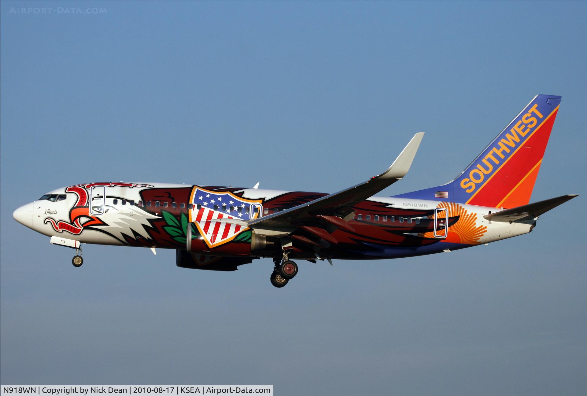 N918WN, 2008 Boeing 737-7H4 C/N 29843, KSEA