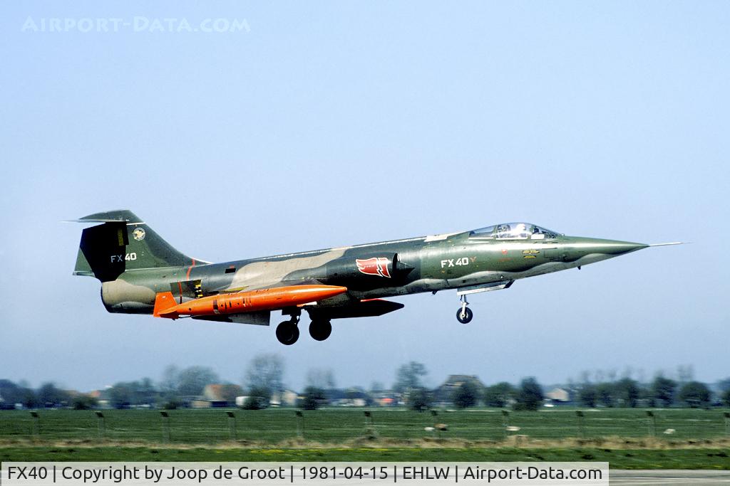 FX40, 1965 Lockheed F-104G Starfighter C/N 683-9083, armament practise camp by Belgian Starfighters at Leeuwarden.