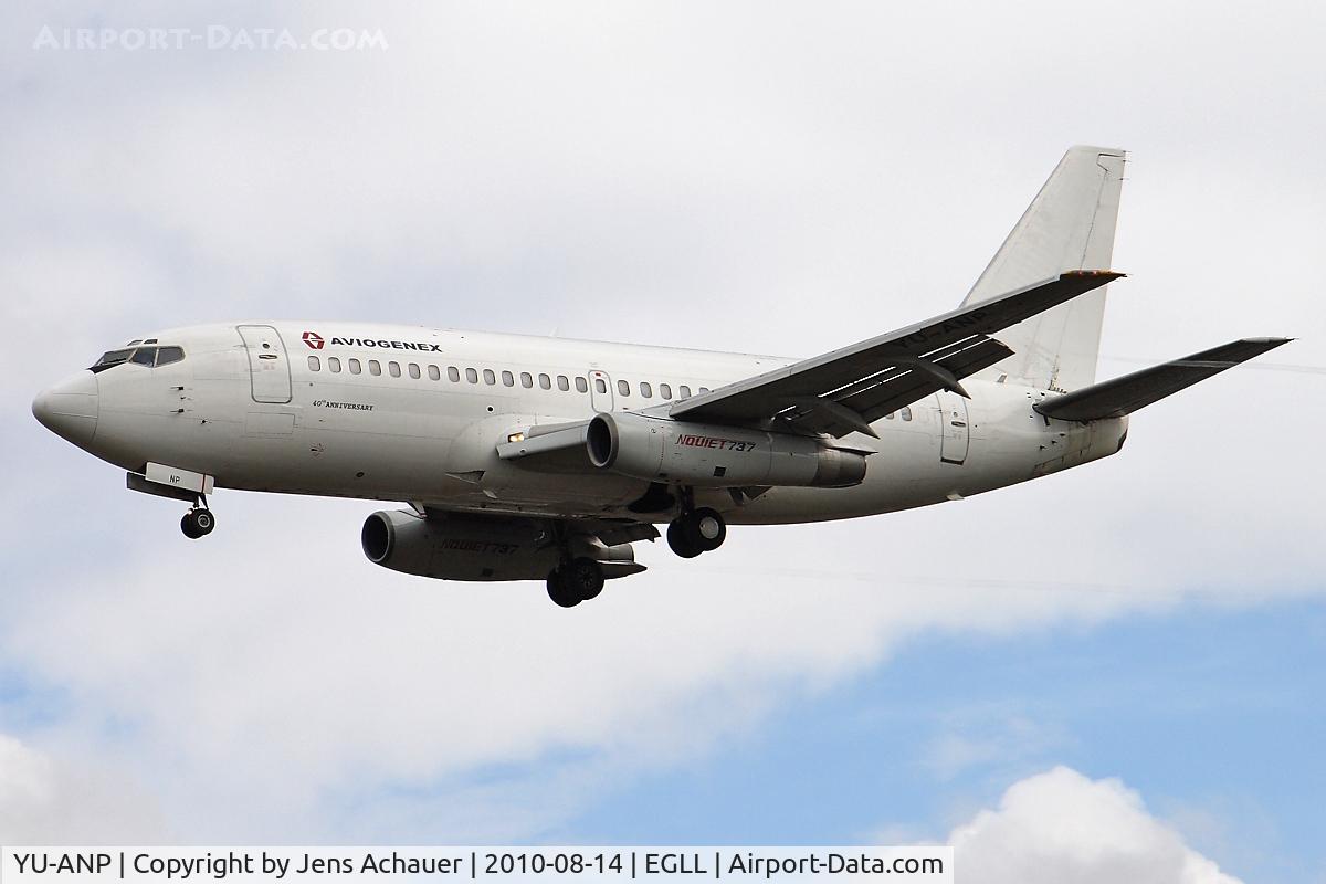 YU-ANP, 1987 Boeing 737-2K3 C/N 23912, Short final on rwy 27L