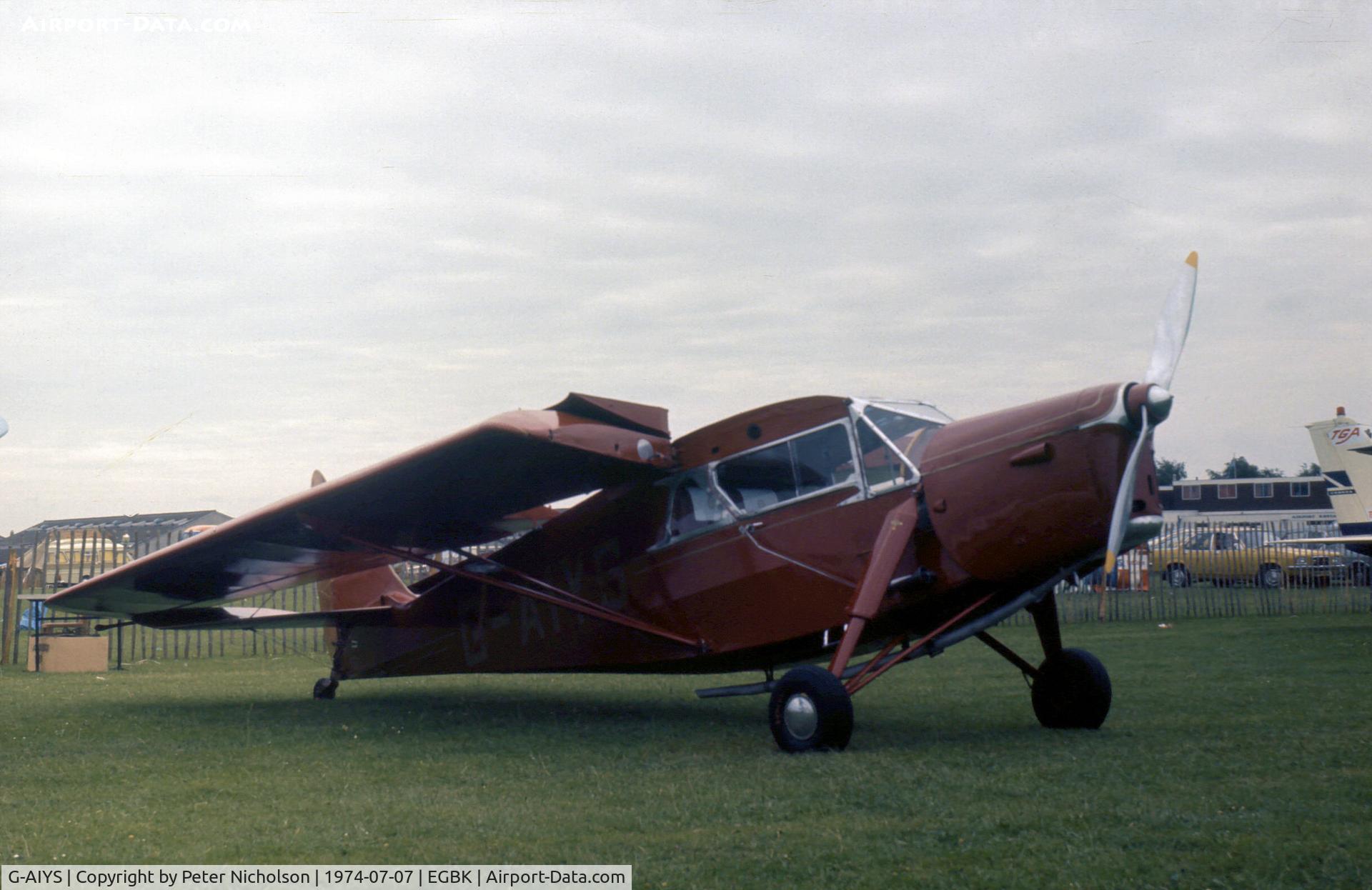 G-AIYS, 1934 De Havilland DH.85 Leopard Moth C/N 7089, DH.85 Leopard Moth at the 1974 Popular Flying Association's Fly-In at Sywell.