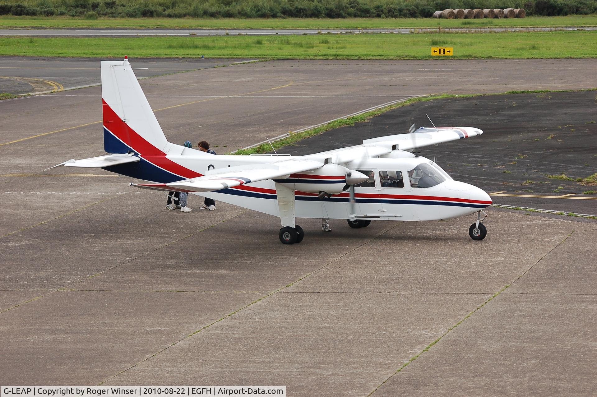 G-LEAP, 1987 Pilatus Britten-Norman BN-2T Turbine Islander C/N 2183, On the apron. Operated by Skydive Swansea.