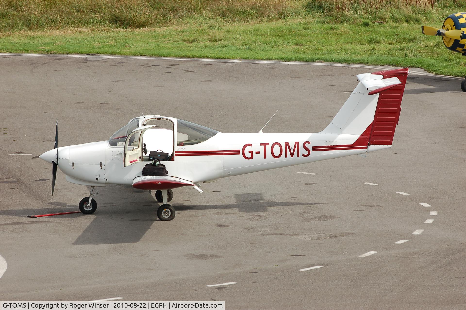 G-TOMS, 1979 Piper PA-38-112 Tomahawk Tomahawk C/N 38-79A0453, Resident aircraft on the apron. De-registered 4th March 2011.