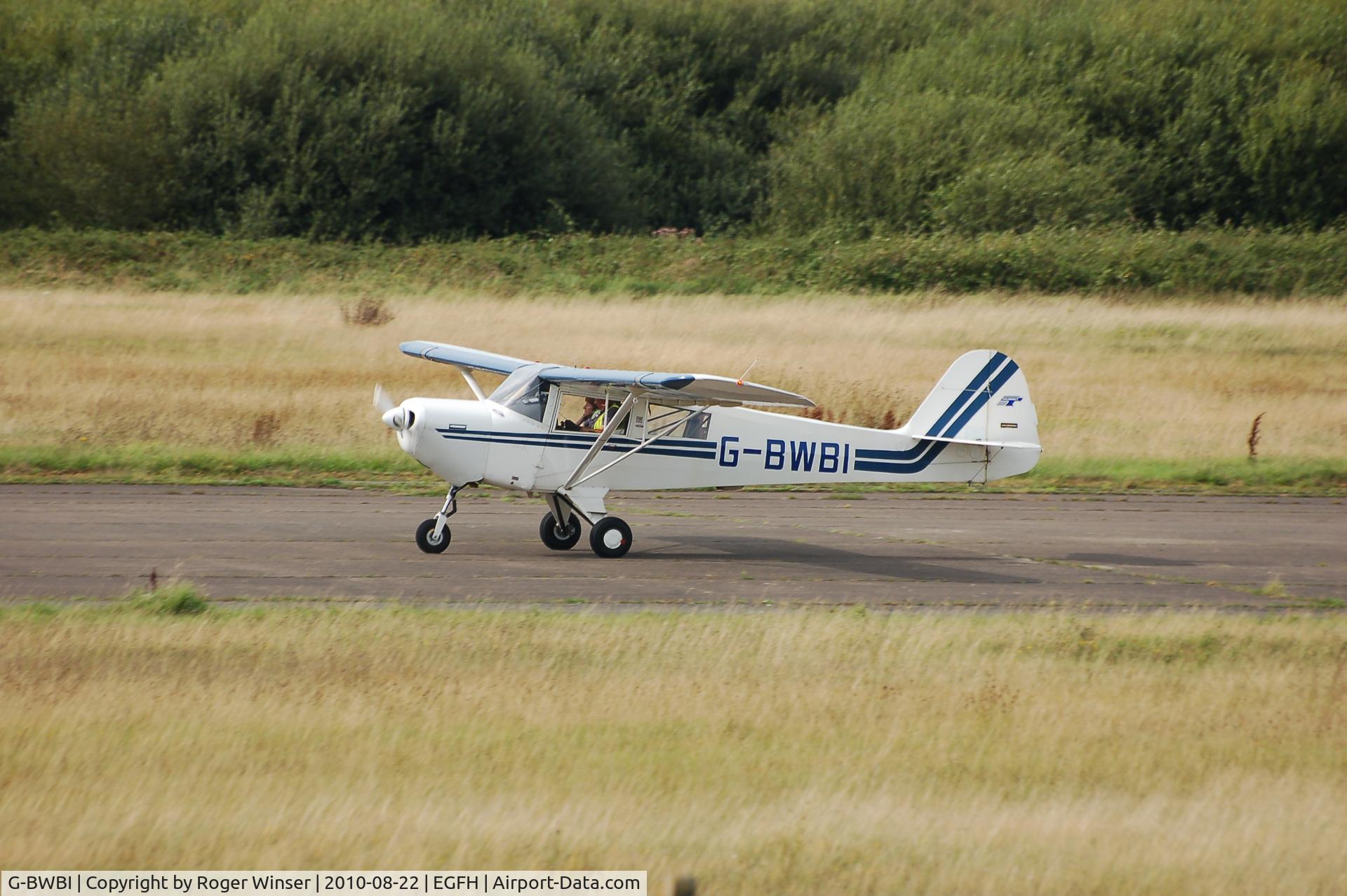 G-BWBI, 1991 Taylorcraft F22A C/N 2207, Resident Taylorcraft F22A arriving on Runway 22.