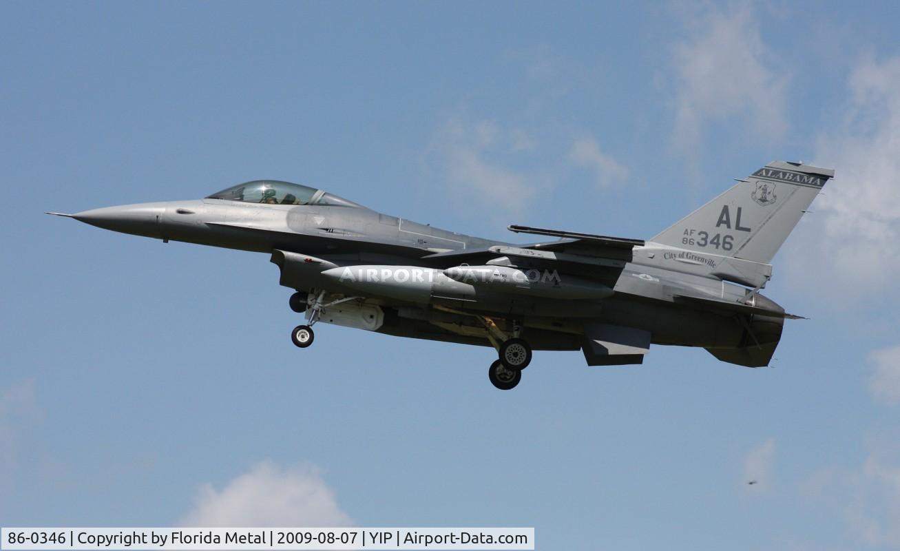 86-0346, 1986 General Dynamics F-16C Fighting Falcon C/N 5C-452, F-16