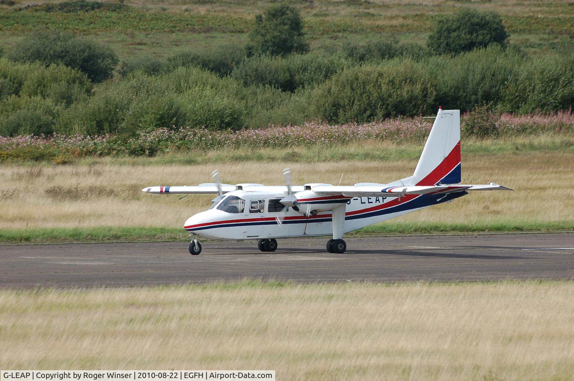 G-LEAP, 1987 Pilatus Britten-Norman BN-2T Turbine Islander C/N 2183, Landing on Runway 22 after droping skydivers. Operated by Skydive Swansea.