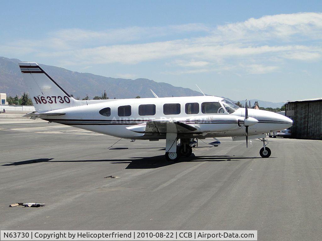 N63730, Piper PA-31-350 Chieftain C/N 31-7752052, Tied down and parked in transient parking area