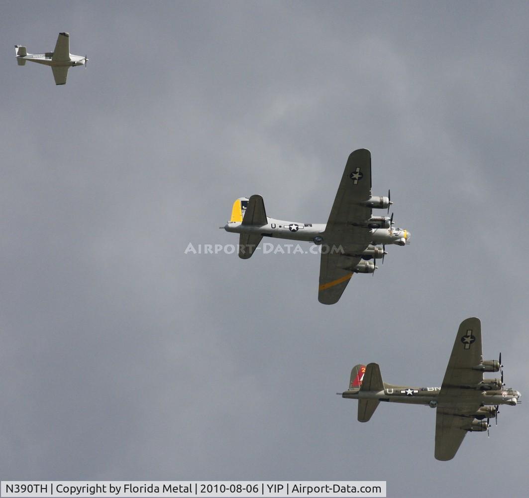 N390TH, 1944 Boeing B-17G Flying Fortress C/N Not found 44-85734, Liberty Belle in formation with Thunderbird and a Bonanza photo plane
