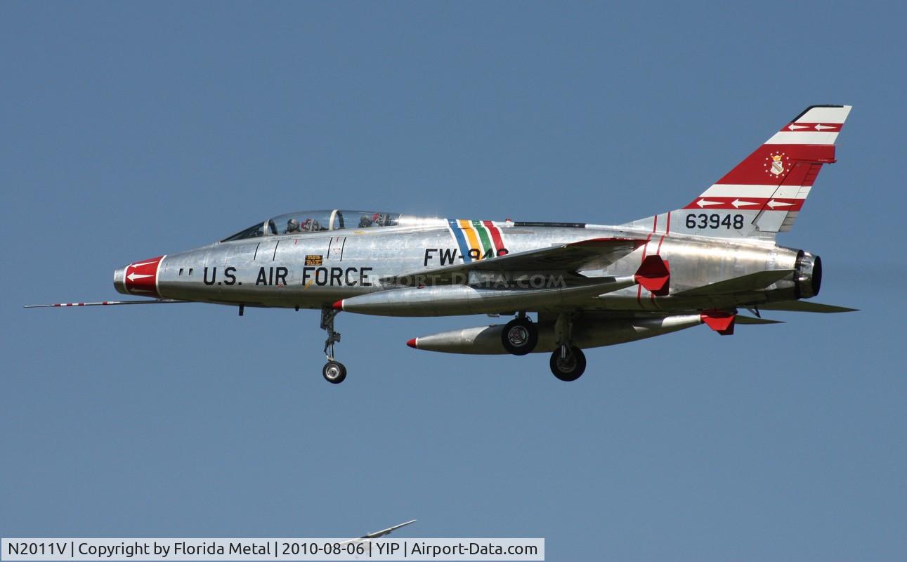 N2011V, 1958 North American F-100F Super Sabre C/N 243-224, F-100