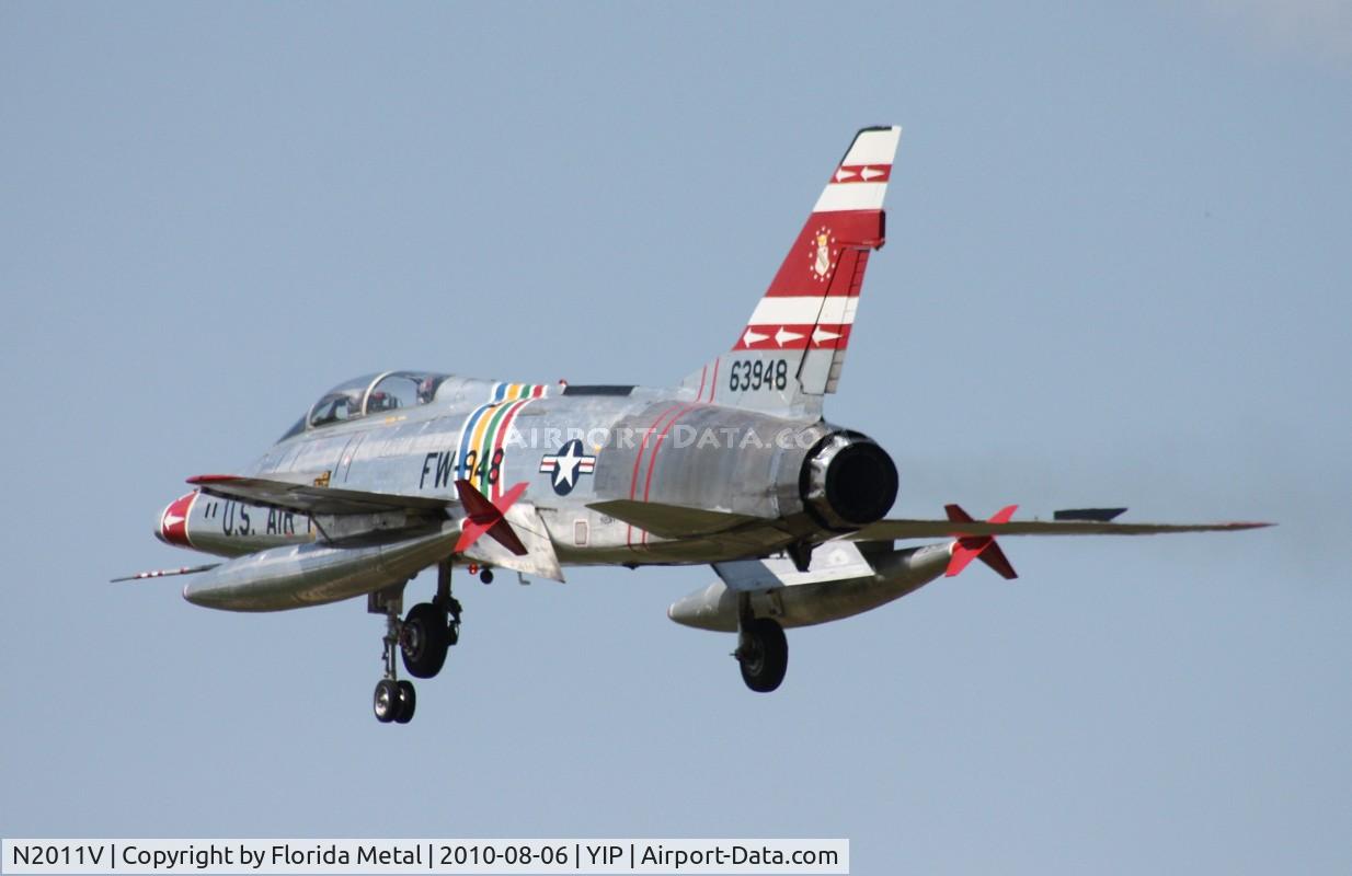 N2011V, 1958 North American F-100F Super Sabre C/N 243-224, F-100