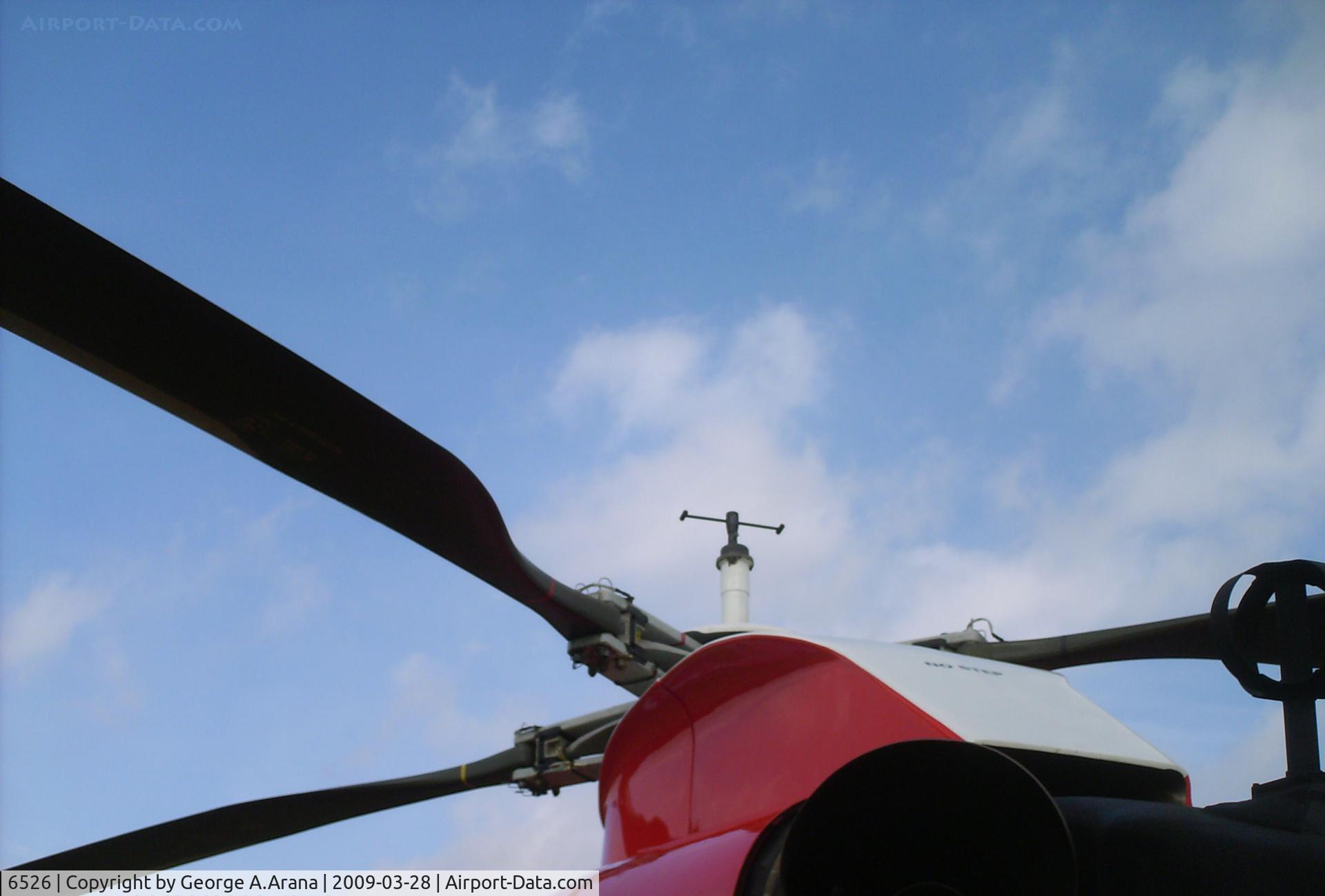 6526, Aerospatiale HH-65C Dolphin C/N 6044, Main rotor as viewed from the rear