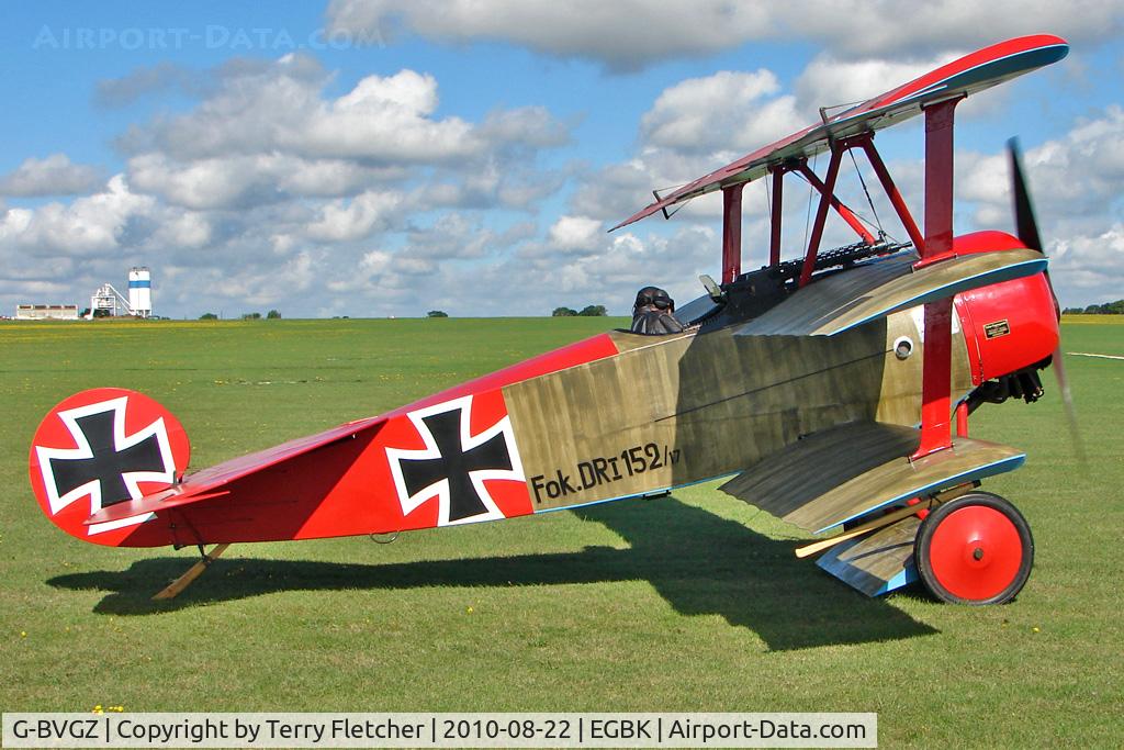 G-BVGZ, 1994 Fokker Dr.1 Triplane Replica C/N PFA 238-12654, Bellamy Vh REPLICA FOKKER DR1, c/n: PFA 238-12654 wears Serial DR.1 152/17 at 2010 Sywell Airshow